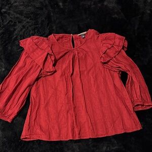 Universal Thread Deep Red Textured Blouse